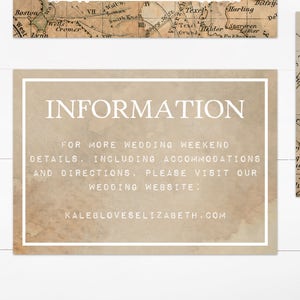 Vintage Travel Wedding Invitation Suite, Printable, Editable Template, Instant Download image 4