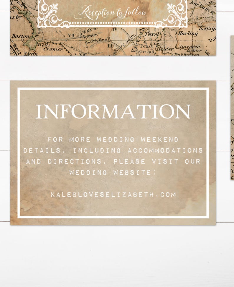 Vintage Travel Wedding Invitation Suite, Printable, Editable Template, Instant Download image 4