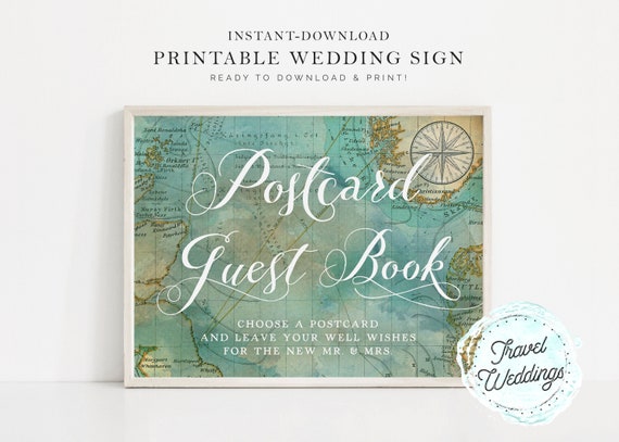Unique Travel Themed Wedding Guest Book Travel Journal Supplies 50 Vintage Arizona Chrome Postcards Blank Reception Decor