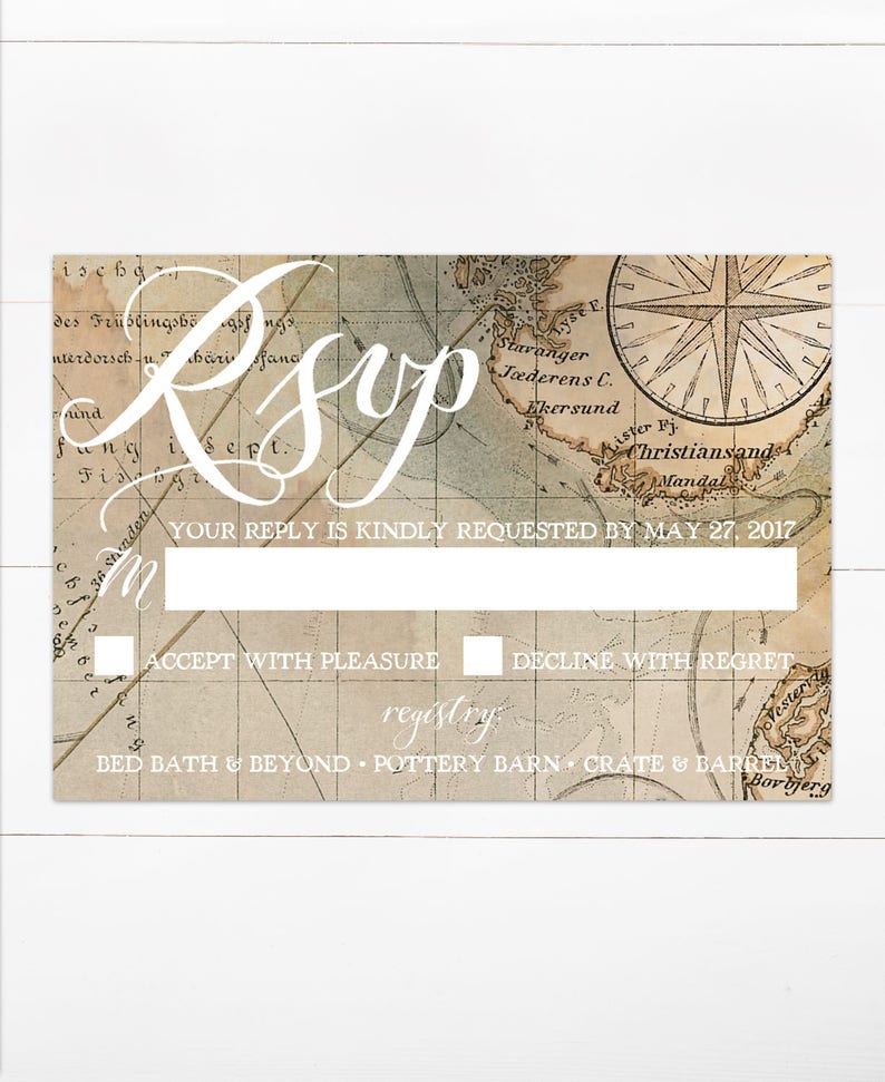 Vintage Travel Wedding Invitation Suite, Printable, Editable Template, Instant Download image 3