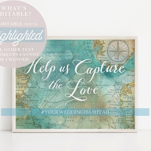 Printable "help Us Capture the Love" Sign, Your Wedding Hashtag, Map ...