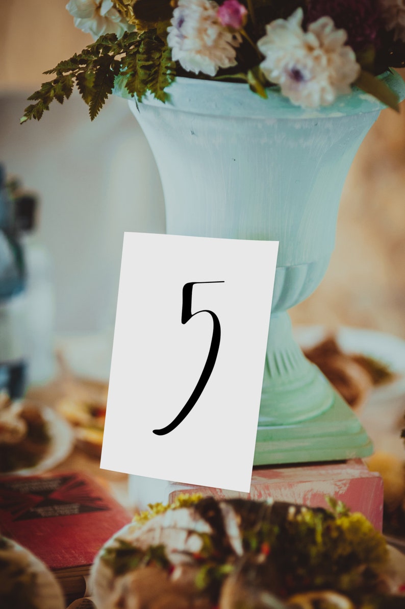 Table Numbers 1-30, Instant Download Each table number measures 4x6 inches. Printable Item image 1