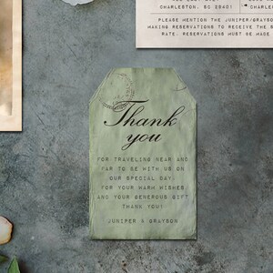 Telegram! Wedding Invitation Suite (Printable), Telegram Invitation, Post Card RSVP, Luggage Tag Thank You, Details Card *Editable Template* bild 5