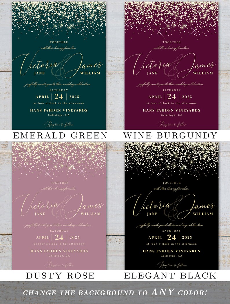 Printable Editable Template Elegant Instant Download! Navy and Gold Wedding Invitation Suite