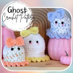 GHOST CROCHET PATTERN, crochet Halloween pattern, crochet ghost amigurumi, Halloween ghost, cute ghost pattern, crochet Halloween decor,