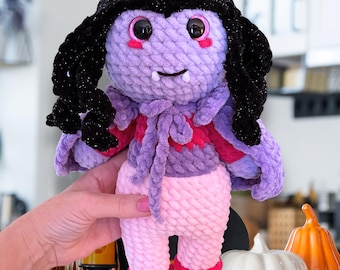 Vampire Amigurumi Crochet Pattern, Halloween Plushie (PDF Pattern)