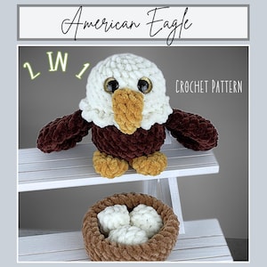 Amerikanischer Adler im groben Häkelmuster: Amigurumi Bird