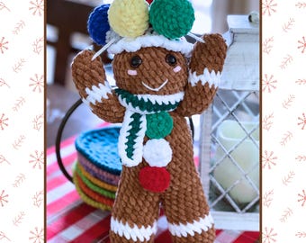 Gingerbread Man Crochet Pattern: Christmas Amigurumi Plushie (PDF Digital Download)