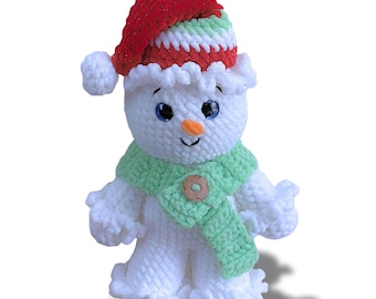 Wzór na szydełkowego bałwana, pluszowa zabawka amigurumi (do pobrania w formacie PDF)