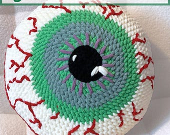 Crochet Eyeball Pillow Pattern: Halloween Witch Amigurumi (PDF Pattern)