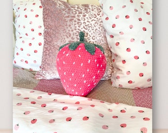 Giant Crochet Strawberry Pillow Pattern: Easy Amigurumi (Digital Download)