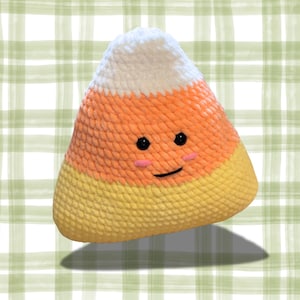 Patrón fácil de almohada de maíz dulce a crochet: Peluche de almohada de Halloween (Descarga digital)