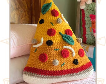 Virkad pizzakudde: Amigurumi-plysch - Mönster för amerikanska termer