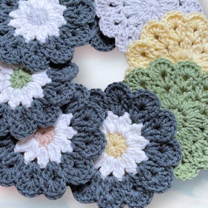 Crochet Coasters Pattern, Cute Flower Coaster Pattern, Crochet Flower Coaster Patterns, Crochet Floral Coasters, Crochet Gift Pattern,