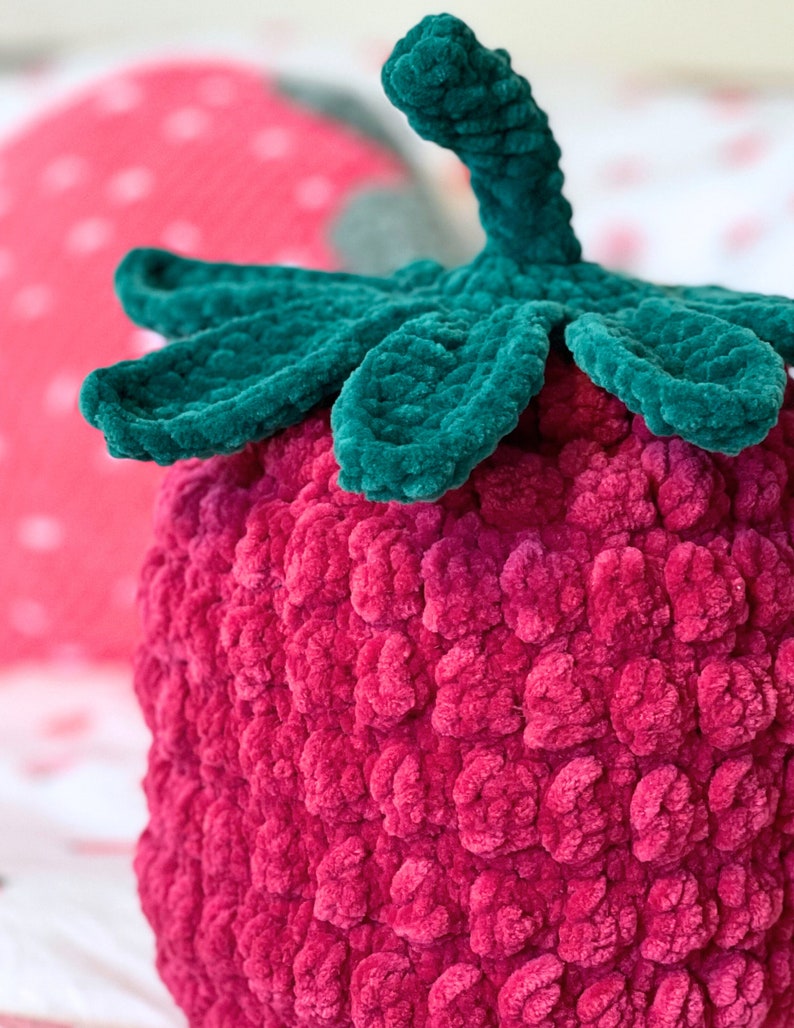 GIANT CROCHET RASPBERRY Pattern, Raspberry Crochet Pillow, Amigurumi ...
