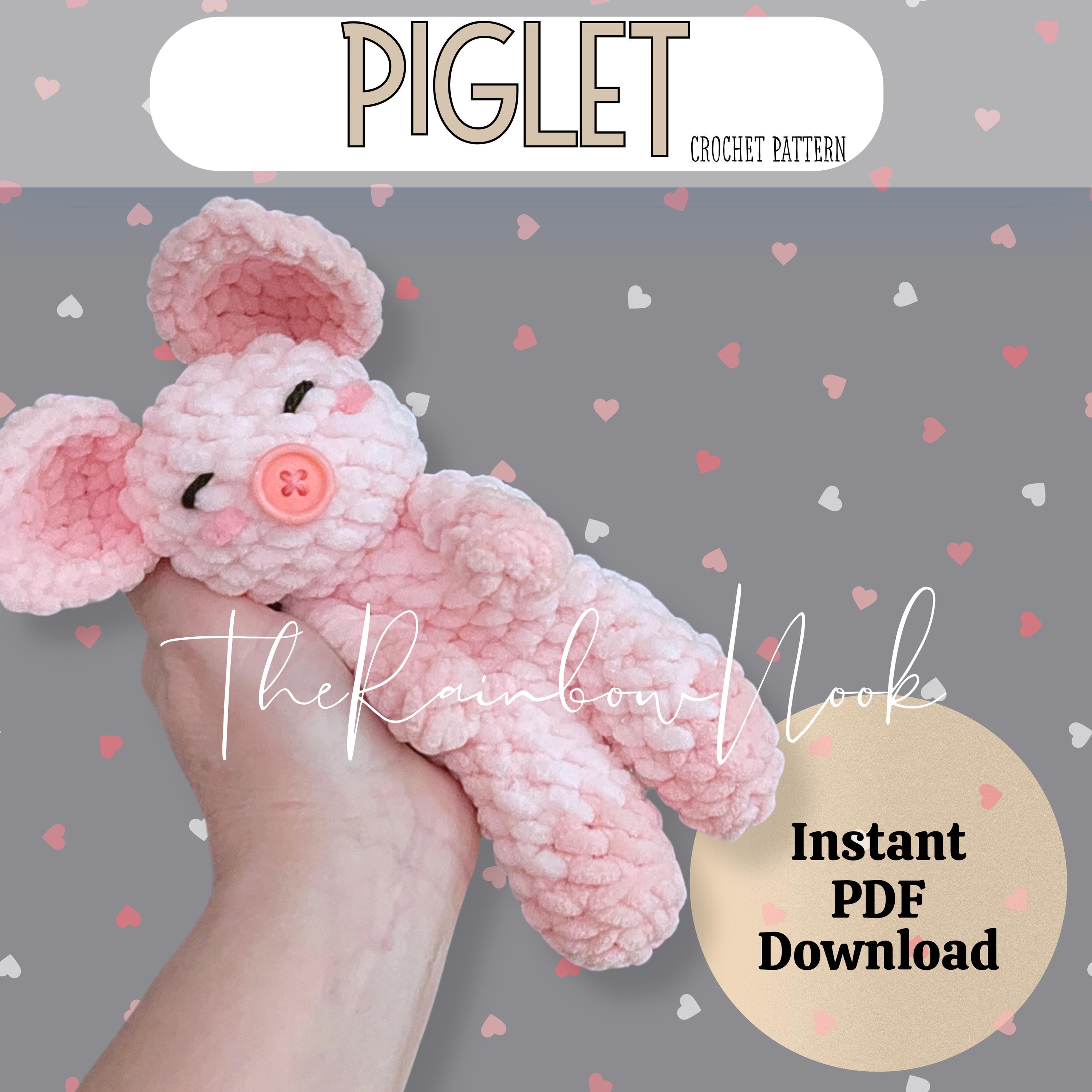 Piglet Crochet Pattern, Pig Amigurumi, Animal Plushie Pattern, Snuggler ...