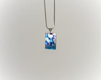 Blue Bubbles Rectangle Necklace