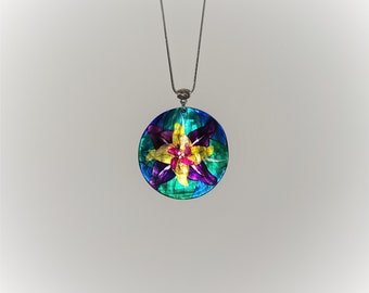 Abstract Flower 2 Round Necklace