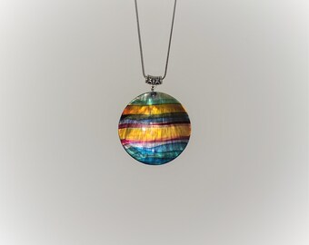 Rainbow Wave Round Necklace