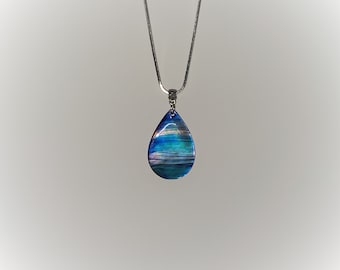 Blue Wave Teardrop Necklace