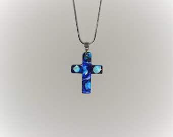 Blue Cross Necklace