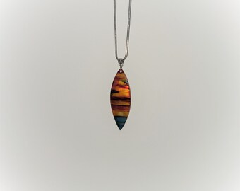 Hawaiian Sunset Surfboard Necklace