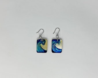 Hawaiian Wave Rectangle Earrings