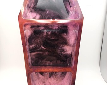 Pink and Black Glow Resin Coffin Desk Shelf–Gothic Decor, Witchy Display Shelf, Spooky Altar Storage, Occult Resin Art, Dark Home Accent