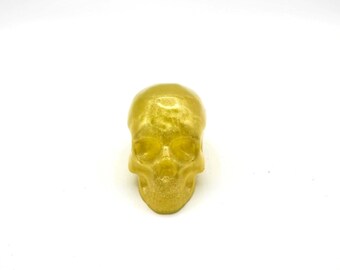 Mini tête de mort en résine scintillante faite main - Décoration d'autel gothique