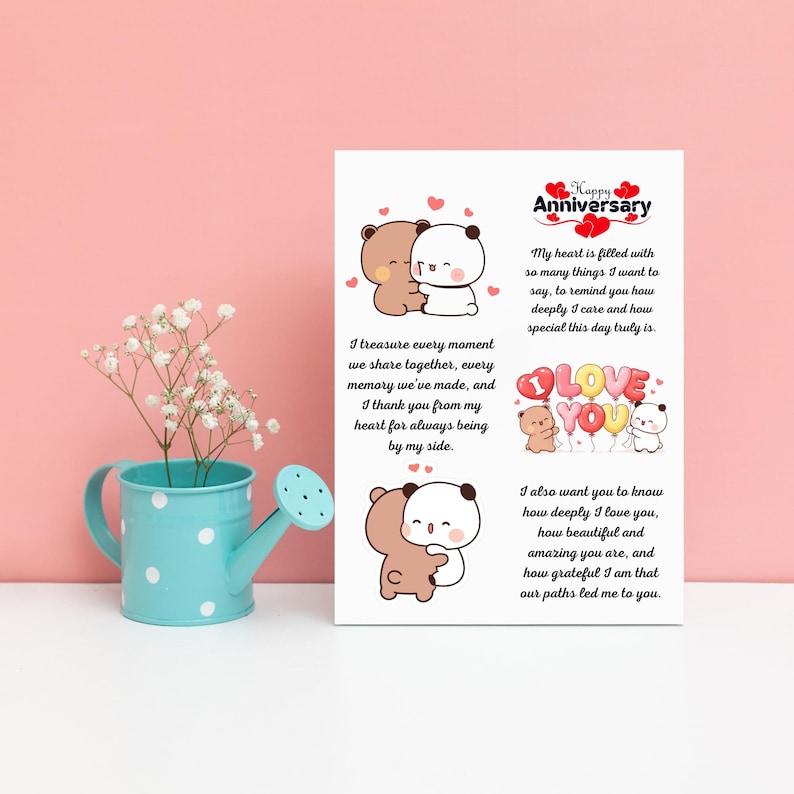 Bubu & Dudu Anniversary Card - Romantic Love Letter Card - Digital ...