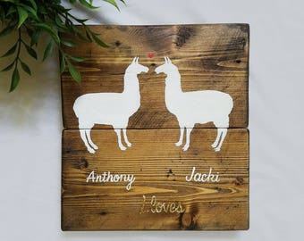 Rustic "Llama Love" Wedding or Engagement Wall Decor