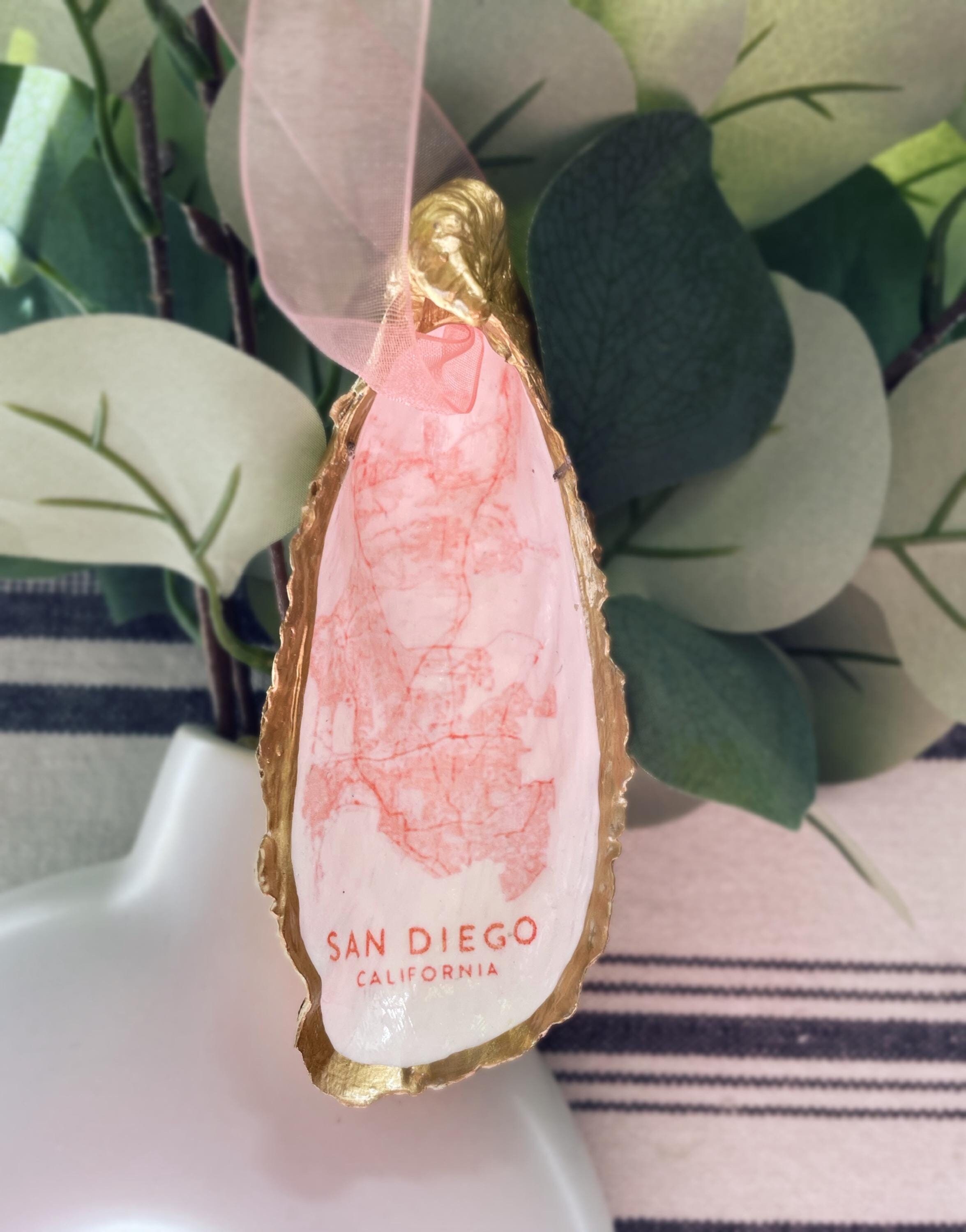 California Ornaments | San Diego | Los Angeles  |  Local Cape Cod Oyster Shell  |  Wedding or Engagement Gift