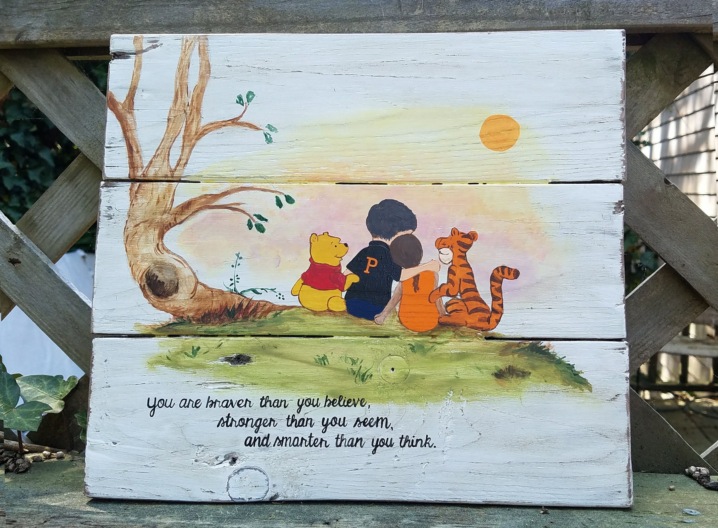 Rustic Winnie the Pooh Sunset Wall Decor you Are Braver Etsy
