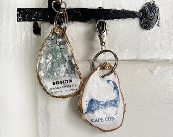 KEYCHAINS: Map of Cape Cod & Boston | Custom | Beach House, New Home Gift, Air BnB Keys | Souvenir