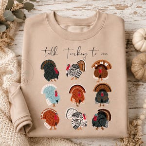 Talk Turkey to Me PNG: Thanksgiving Turkey Chart Design (Digital Download) Bild 1