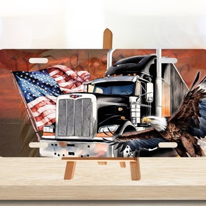 Patriottische grote vrachtwagen nummerplaat sublimatie sublimatie vrachtwagenchauffeur zwarte vrachtwagen, patriottische grote vrachtwagen png PNGEgg