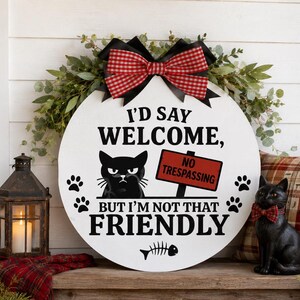 SVG/PNG Grumpy Cat Welcome Sign: Funny Door Hanger Art (Digital File)