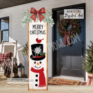 SVG/PNG Letrero navideño de muñeco de nieve para porche: Letrero navideño de muñeco de nieve (Descarga digital)