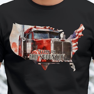 Vrachtwagenchauffeur png, Amerikaans kaartontwerp, dit is Gods land, rode semi vrachtwagen png, shirt vrachtwagenchauffeur vader, patriottische vrachtwagenchauffeur, cadeaus vrachtwagenchauffeur