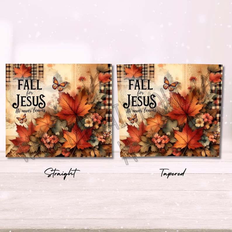 Fall for Jesus 20oz Tumbler Wrap Design: Höstlöv, Kristen tro (PNG) bild 8