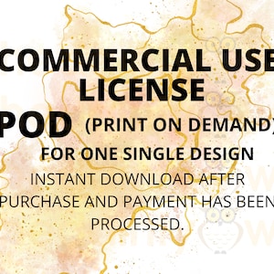 Print on Demand Commercial License for One Design (Purchased Separately)