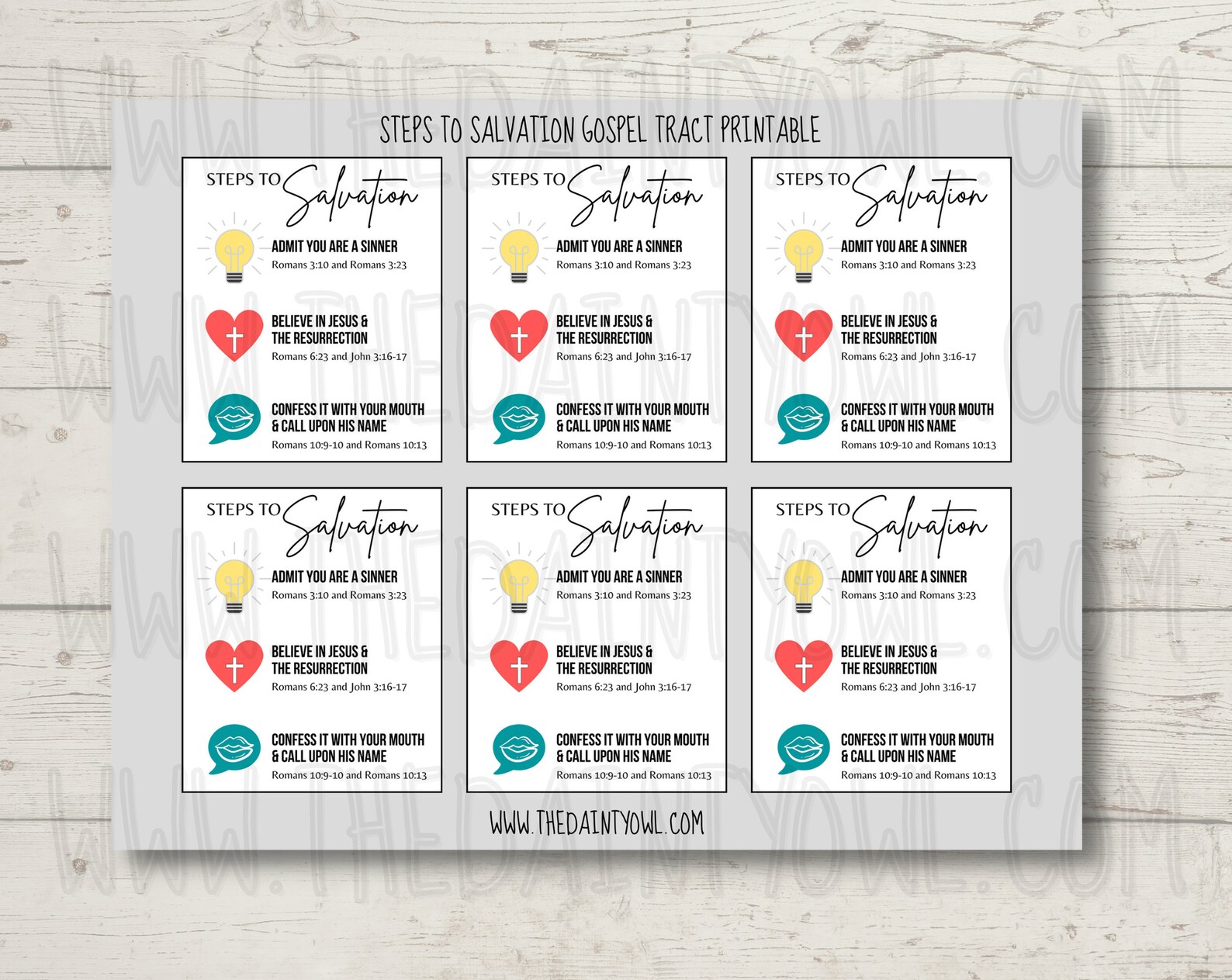 Salvation Tract Printable Gospel Tract Instant Download Evangelism ...