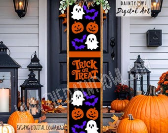 SVG/PNG Trick or Treat Porch Leaner: Halloween Sign Art (Digital Download)