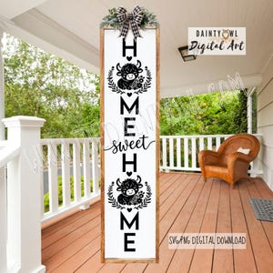 Home Sweet Home Cow SVG/PNG: Farmhouse Porch Leaner (Digital Download)