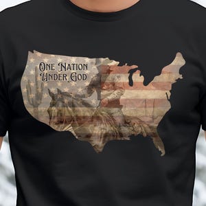 Cowboy Patriot PNG, Amerikaans kaartontwerp, One Nation Under God, Amerikaanse kaart download PNG, patriottische cowboy, digitaal bestand western cowboy VS