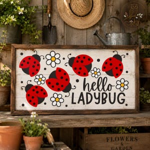 Ladybug Doormat SVG/PNG, Hello Ladybug Design (Digital Download)