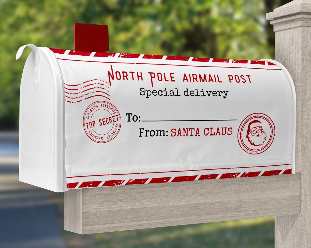 North Pole Airmail Add Your Own Text Mailbox PNG Christmas Mailbox