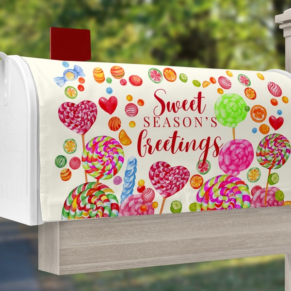 Valentine Candy Sweet Season's Greetings Mailbox Sublimation PNG Candyland Valentine Mailbox Cover PNG Valentine Treats Mail Box Design PNG
