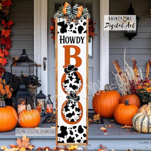 SVG/PNG- Howdy Boo Cowboy Ghosts Porch Leaner Western Ghosts Digital Porch Leaner SVG Halloween Porch Leaner Sign Boo Ghosts Porch Sign Art