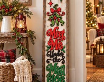 Meet Me Under the Mistletoe Laser File, Whimsical Christmas SVG/PNG (Digital Download)